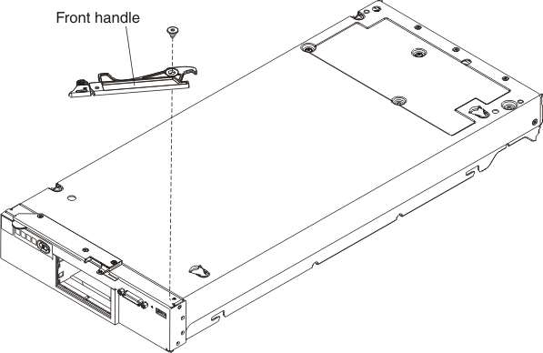 Graphic illustrating the removal of the front handle
