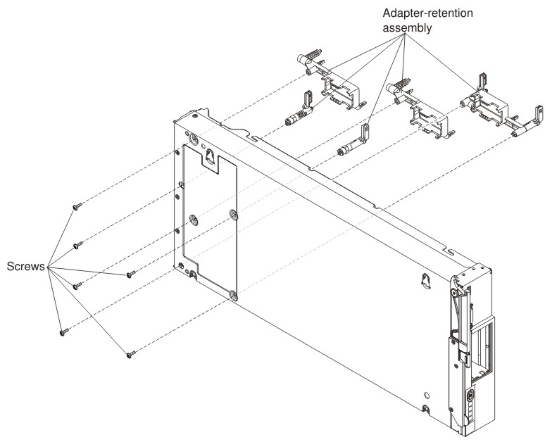 Graphic illustrating removing the adapter-retention assembly