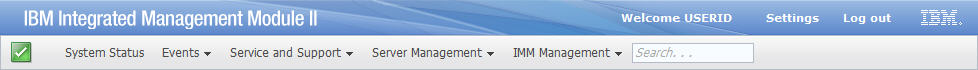 Screen capture of the IMM2 actions title bar