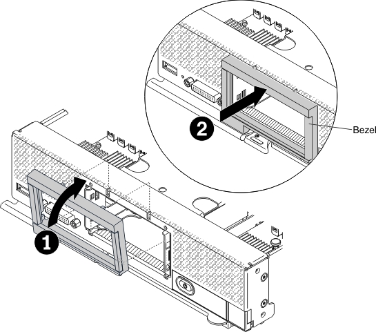 Graphic illustrating the installation of a bezel