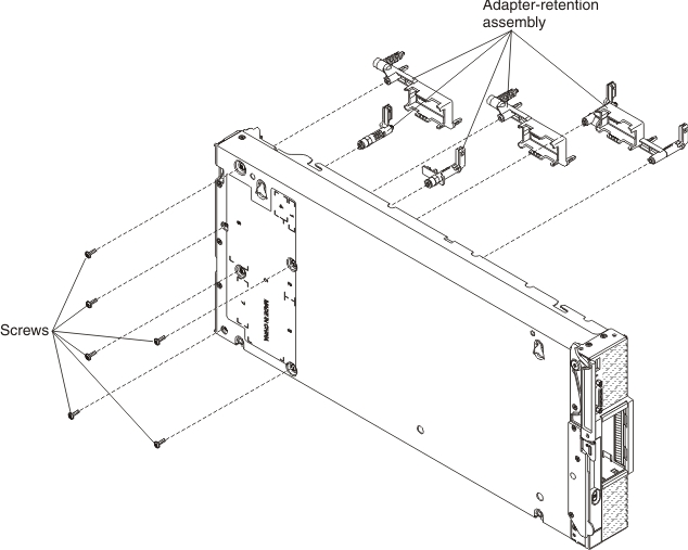 Graphic illustrating installing the adapter-retention assembly
