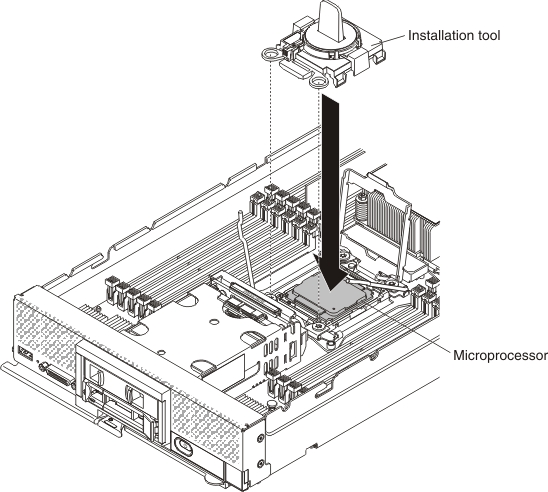 Illustration of installation tool placement