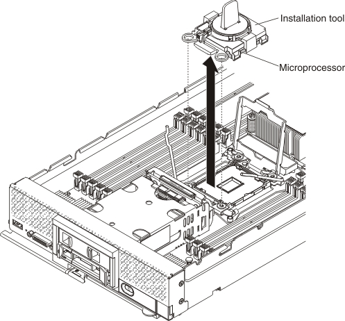 Graphic illustrating microprocessor removal