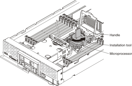 Graphic illustrating microprocessor insertion