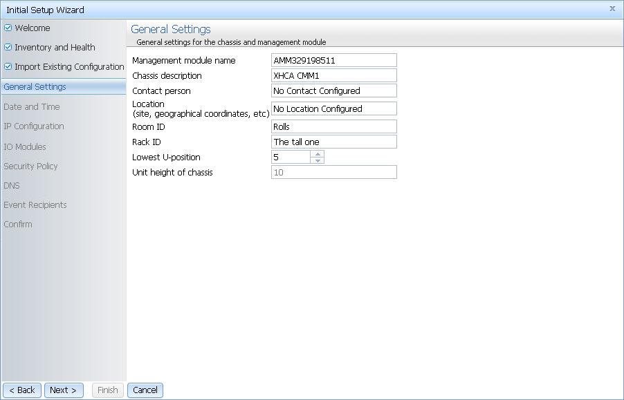 Illustration of the Initial Setup Wizard - General Settings page