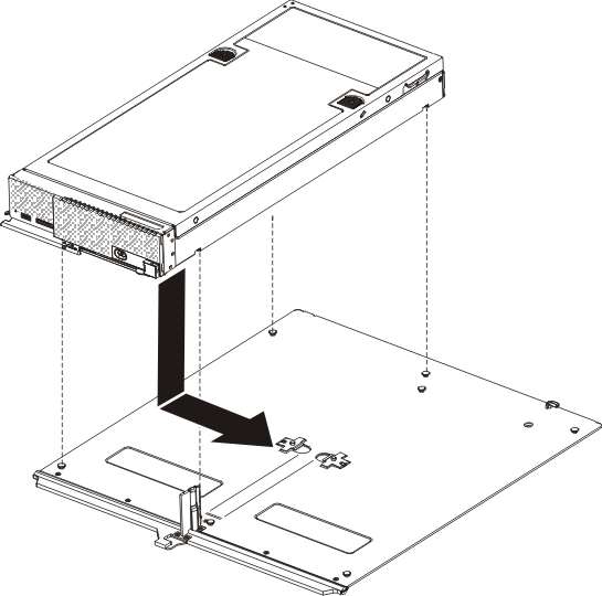 Graphic illustrating installing a compute node on the 2-bay shelf