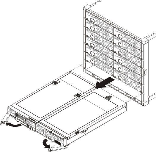 Graphic illustrating how to remove the storage expansion node assembly from the chassis