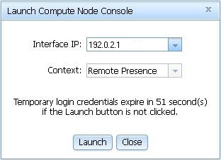 Illustration of the Launch Compute Node Console dialog box
