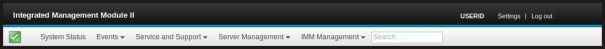 Screen capture of the IMM2 actions title bar