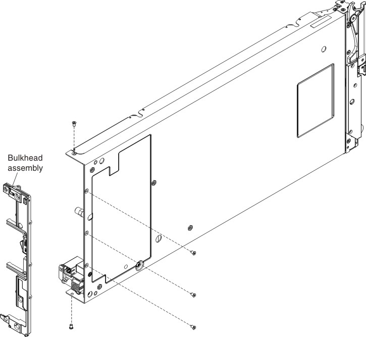 Graphic illustrating removing the chassis bulkhead.