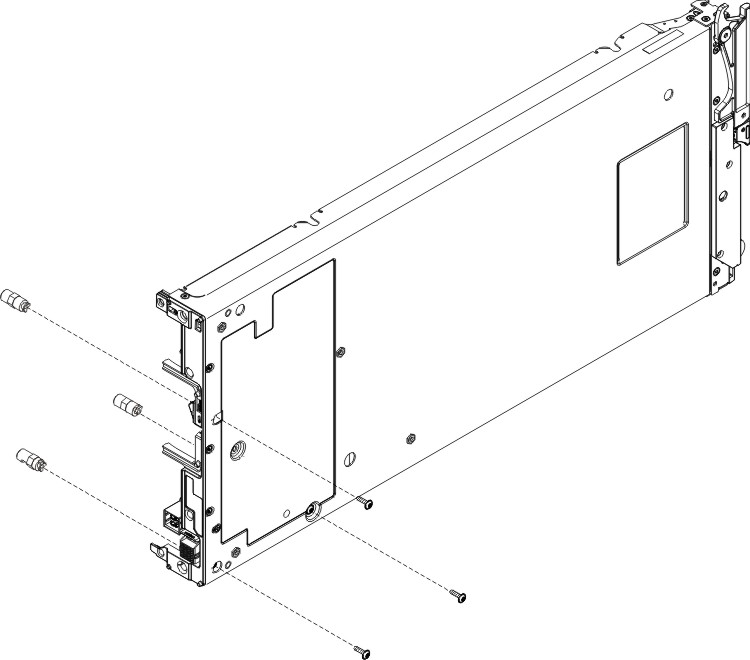 Graphic illustrating installing an adapter-retention assembly