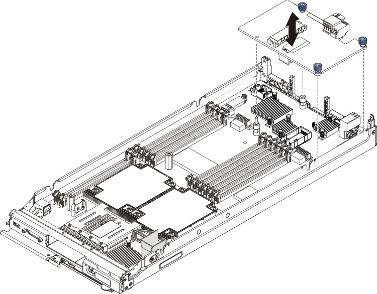 Graphic illustrating installing an I/O expansion adapter