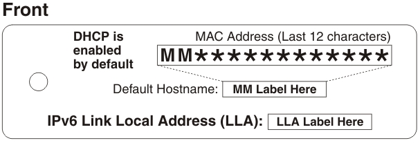 Example illustration of the front view of the CMM network access tag