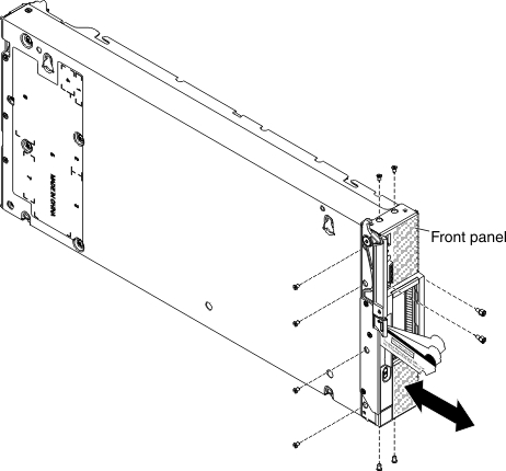 Graphic illustrating removing the front panel.